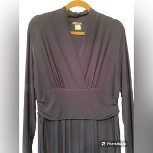 Navy Venus V-neck Waist Detail Jumpsuit with Long Sleeves and Pockets